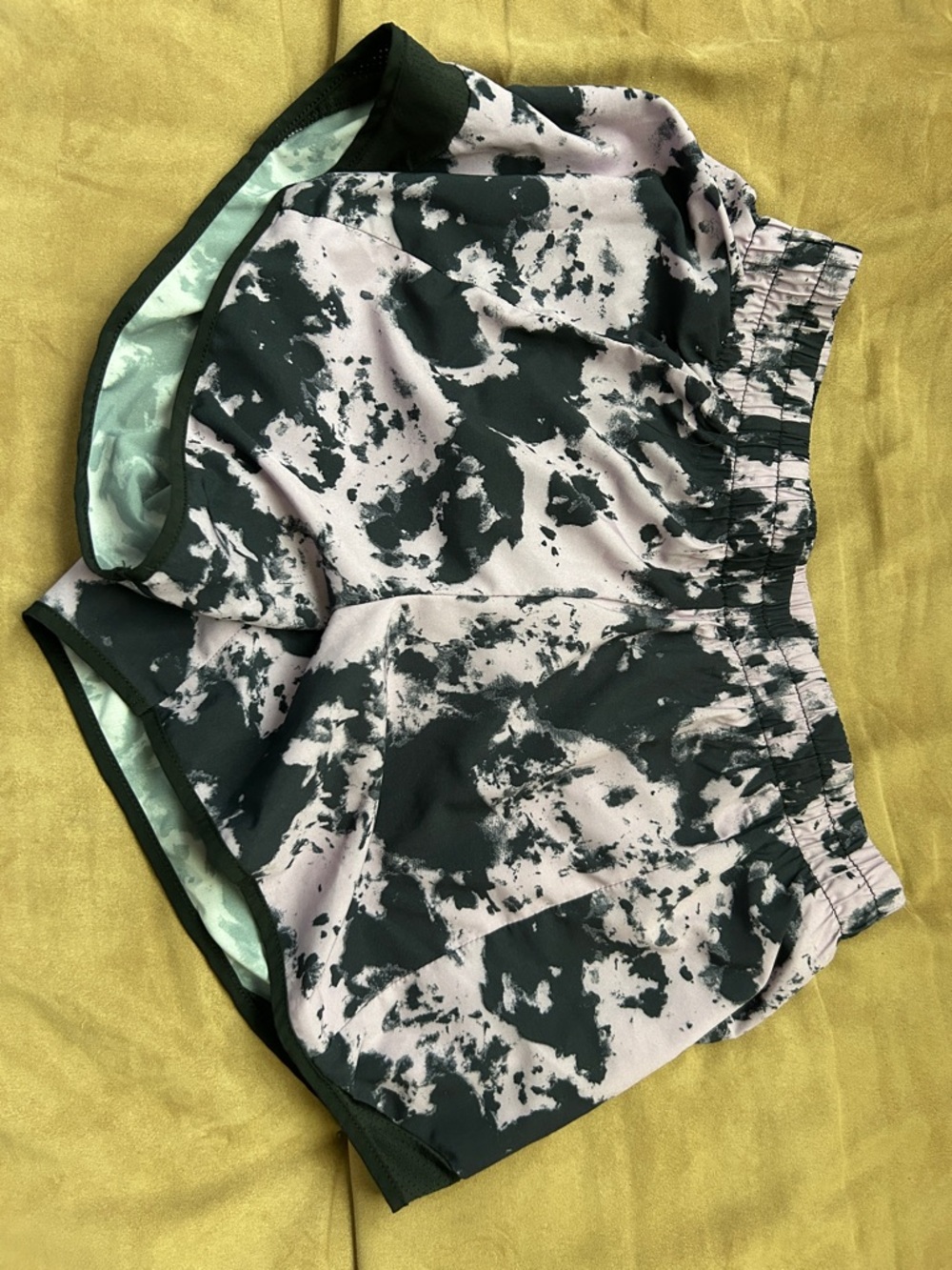 Athletic Works Black and Purple Marble Print Girls Shorts